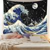 VIKAMA Kanagawa SurugaIchi Tapestry Ukiyoe Japanese Wave Wall Hanging Cloth Bedroom Dormitory Tapestry Home Decoration