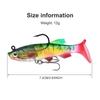 5pcs Fishing Lure,7.5cm Soft Bait Head Sea Fish Lures Fishing Tackle Sharp-Treble Hooks,Artificial Worm Bait Fish Accessories