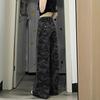 Wide-Legged Workwear Denim Jeans Women High-Waisted Pear-Shaped Body Loose Drape Large Yard Straight Leg Pants Retro Baggy Long Jeans for Ladies