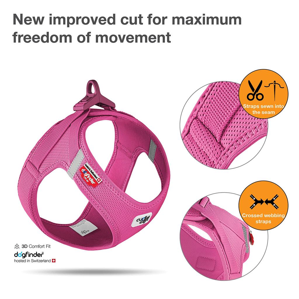 Curli Best Air Mesh Harness Clasp Pink 2XS