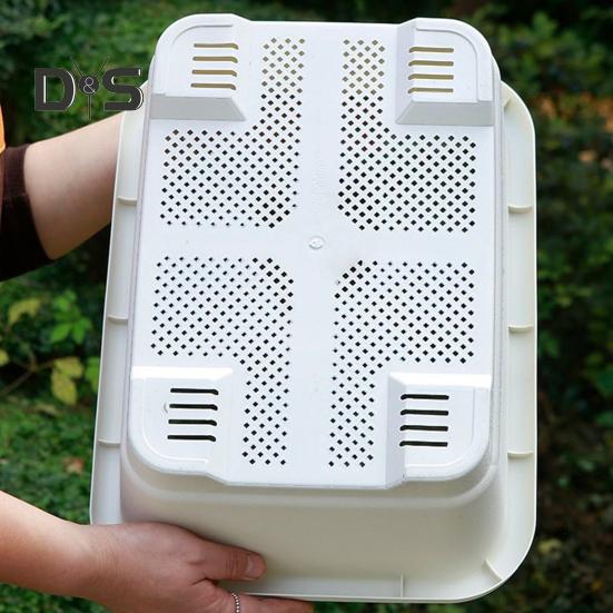 Rechteckiger Blumenkasten, Blumentopf mit Netzboden und Untersetzer, wiederverwendbarer Balkon-Pflanztopf für den Anbau von Gemüse und Blumen im Innen- und Außenbereich