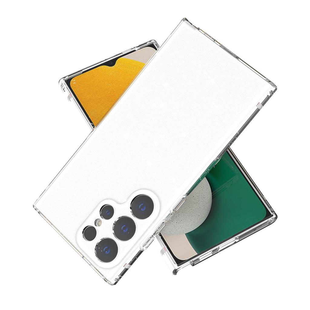 Applicable To Samsung S24ultra Mobile Phone Case New A15 Protective Case Transparent Flash Powder Anti Fall Mobile Phone Case S24plus