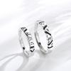Adjustable Vintage Couple Rings Set Geometric Stone Design Unisex Retro Plated Matching Band Men Women