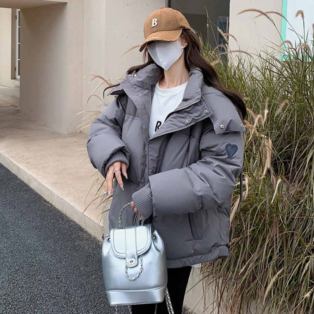 Women's Winter Warm Padded Jacket Coat Down Cotton Hooded Solid Thick Parka Waterproof Puffy Fashion Outdoor