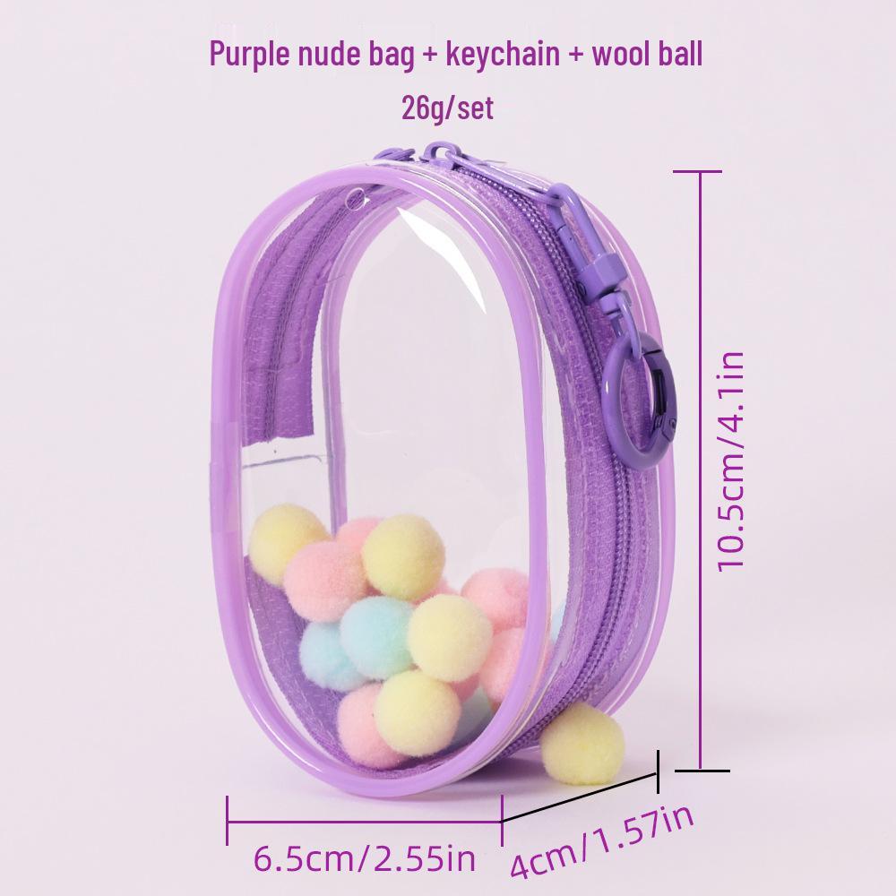 10cm Transparent Dustproof PVC Blind Box Display Bag - Mini Cute Ins Style Stroller Bag with Pendant Holder