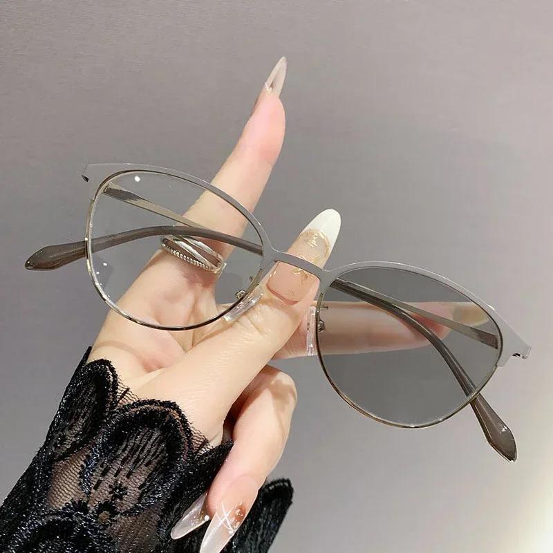 

Men ladies Cat Eye Photochromic Glasses Stylish Oval Frame Near Sight Eyeglasses Unisex Trendy Vintage Minus Diopter Eyewear 0