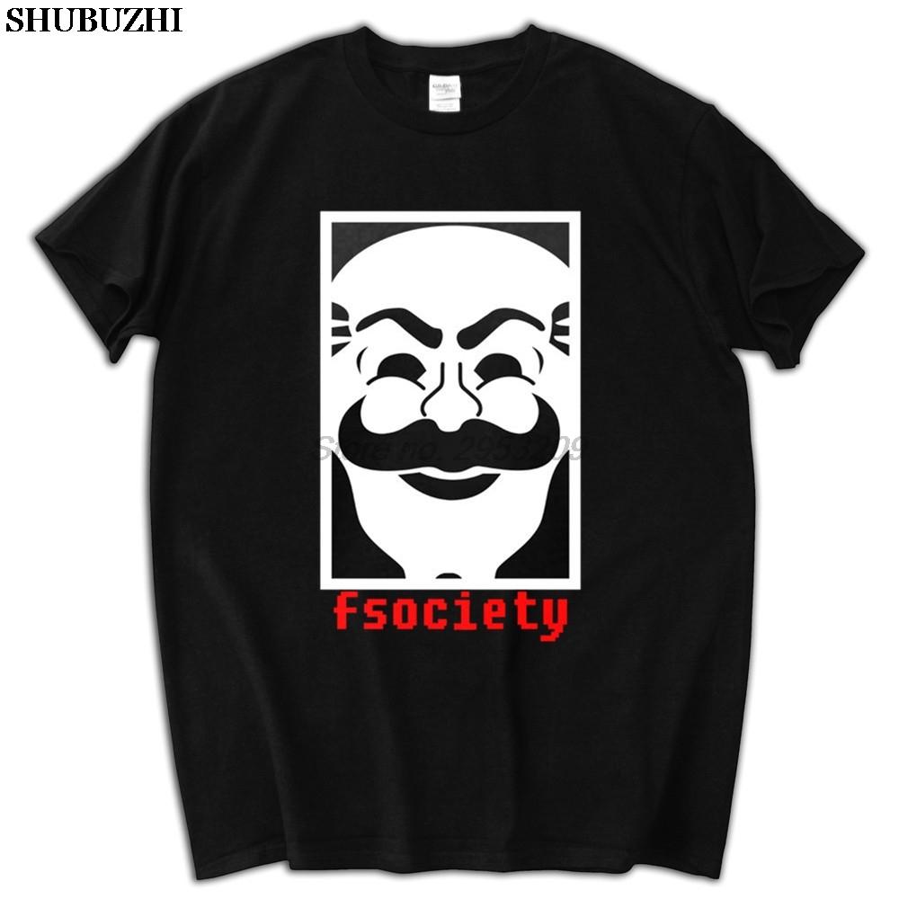 New Mr Robot Anonymous Mask Fsociety Team Hacker Evil Corp Tv Series BRAND T-shirt MAN TOP TeeS
