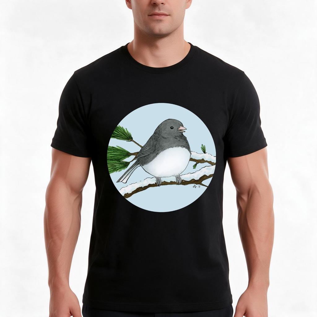 Dark Eyed Junco Tshirt Summer Casual Cotton Tee Oversized Streetwear Tops Vintage Graphic Print Loose Fit Short Sleeve