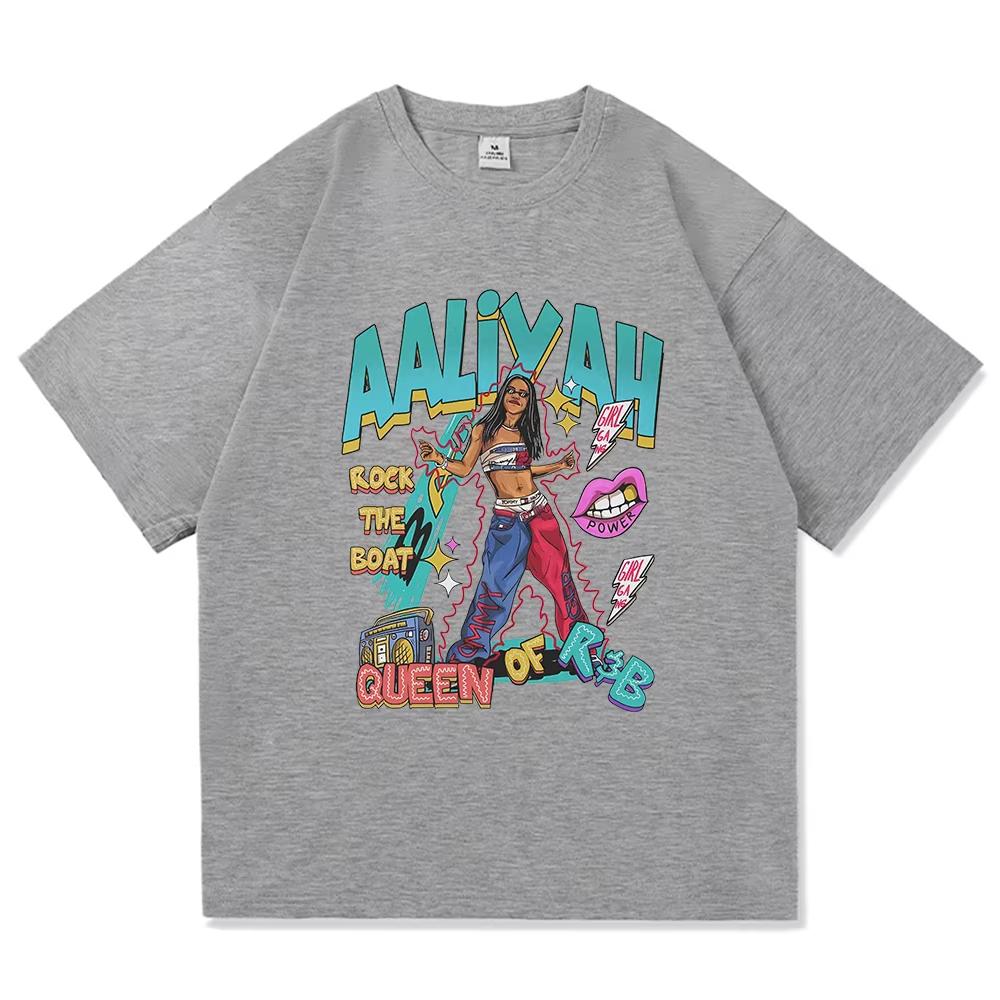 Aaliyah T Shirt Fashion Men Clothing Harajuku Unisex High Quality Cotton Tops Manga Funny Graphic T Shirts for Fans Gifts