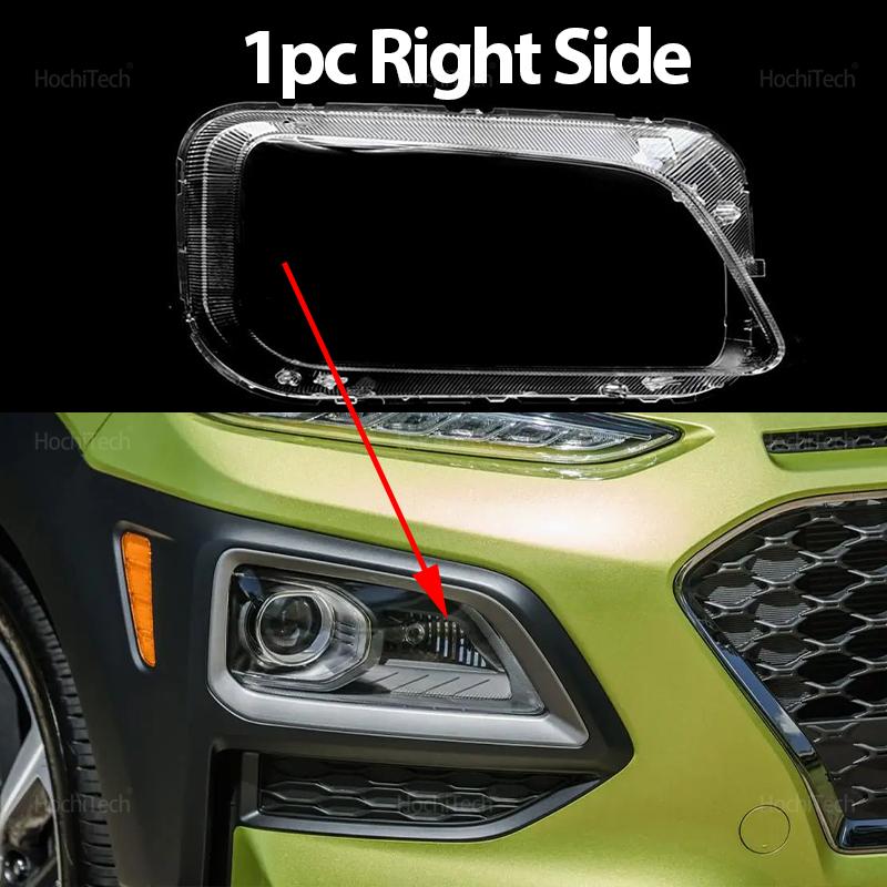 For Hyundai KONA Kauai OS 2018   Headlight Cover Car Headlamp Lens Glass Replacement Front Lamp Shade Auto Shell