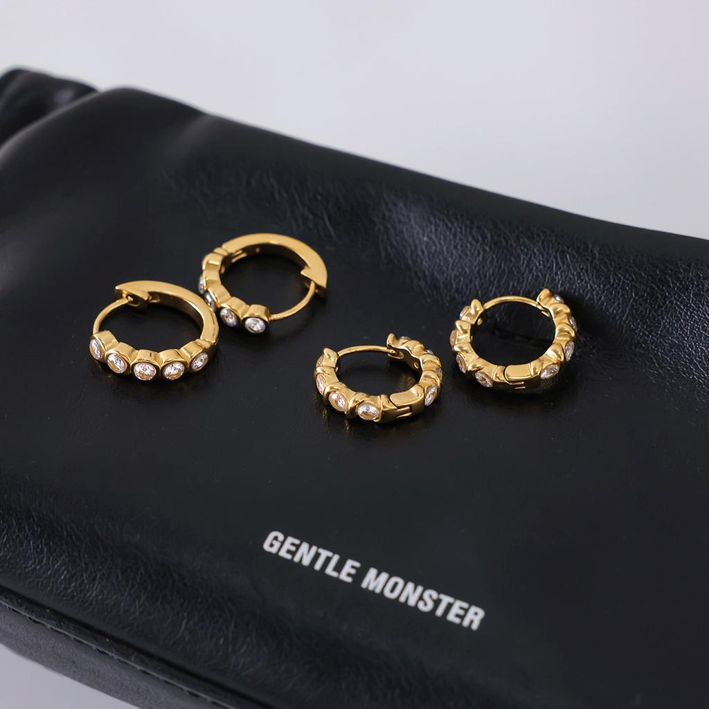 Leichter Luxus, High-End 8K Gold, runde Zirkon-Ohrringe, Ohrringe und Schmuck.