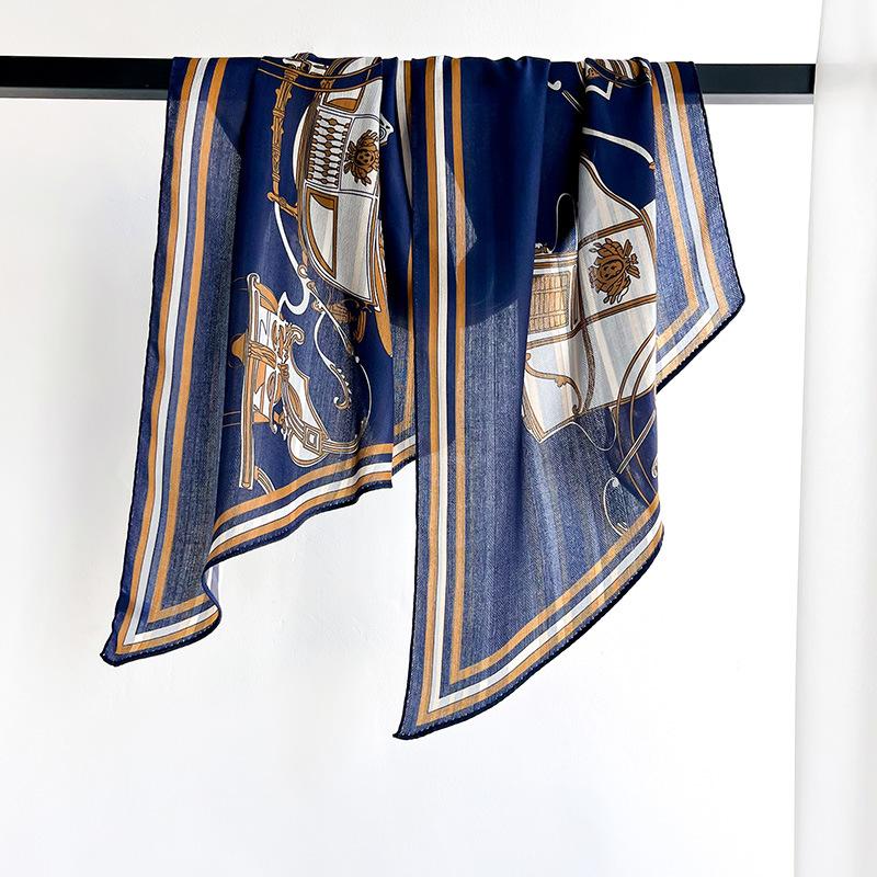 Korean Style Geometric Fashion Long Scarf Long Ribbon Fashionable Versatile Match with Shirt Suit High-end Scarf Neck Protection Profession