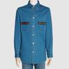 Web-detail Long-sleeve Denim Shirt 626480-XDBCG-4447