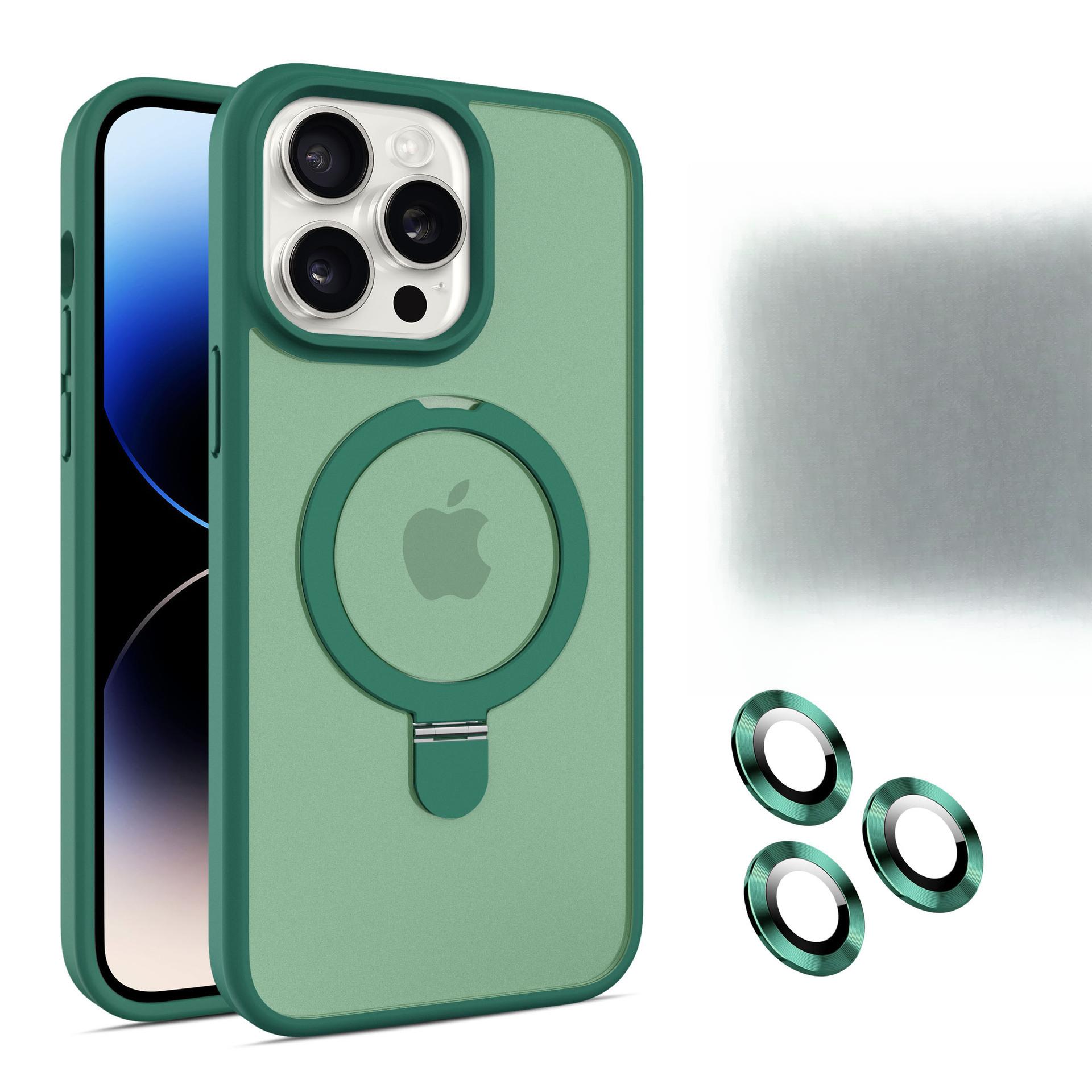 

Подходит для IPhone15, Магнитный чехол для телефона, Ремешок против падения, Пленка для объектива, 14Promax, Apple 13, Матовая поверхность, Подставка iPhone11Pro