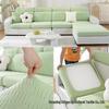Universal Non-Slip Stretch Sofa Cover - Solid Color, All-Season Full Wrap Cushion Protector