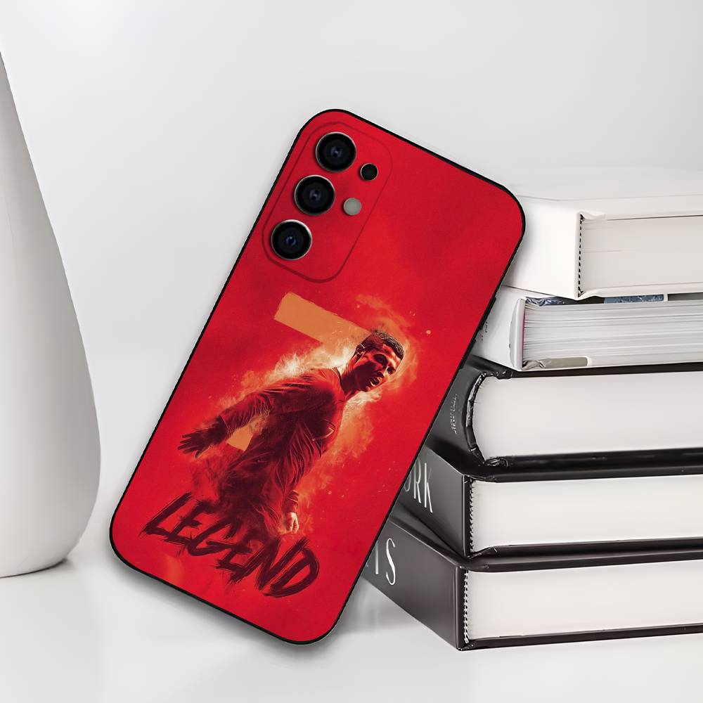 C-CR7 Football Ronaldo Phone Case For Samsung S25,S24,S21,S22,S23,S30,Ultra,S20,Plus,Soft Silicone Black Cover