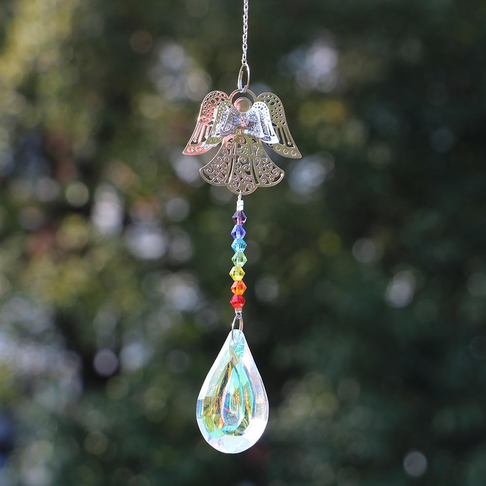 Angel Crystal Suncatchers Window Sun Catchers Rainbow Maker Hanging Crystal Prisms Pendant Home Garden Ornament