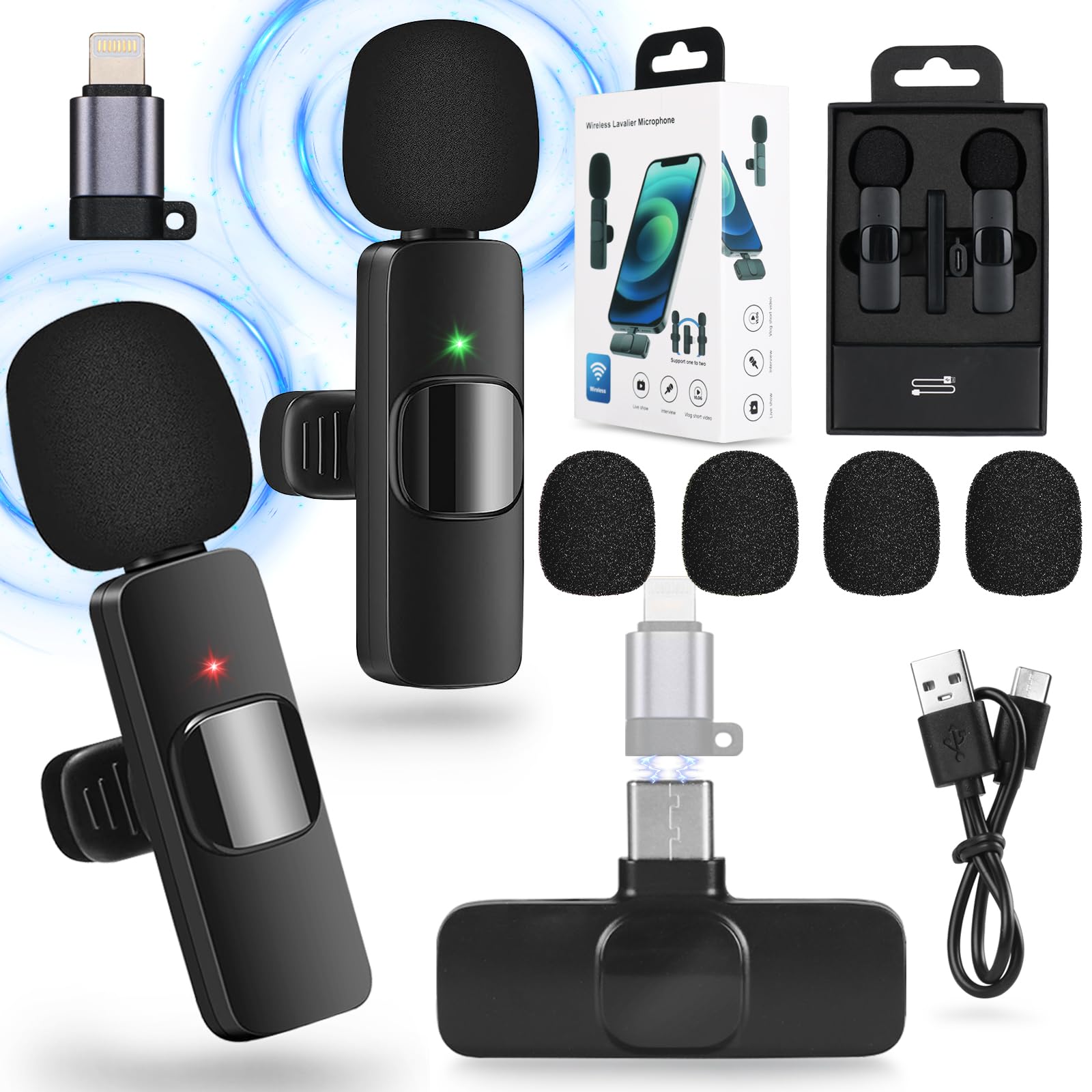 

Беспроводной петличный микрофон AutimHoo 3-го поколения для Android, iPad и iPhone, совместимый с двумя смартфонами, 7 часов непрерывной работы