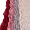 High Qulaity Solid Color Silk Scarf Ruffled Edge Chiffon Sunscreen Shawl Long Shining Sunscreen Headscarf Outdoor