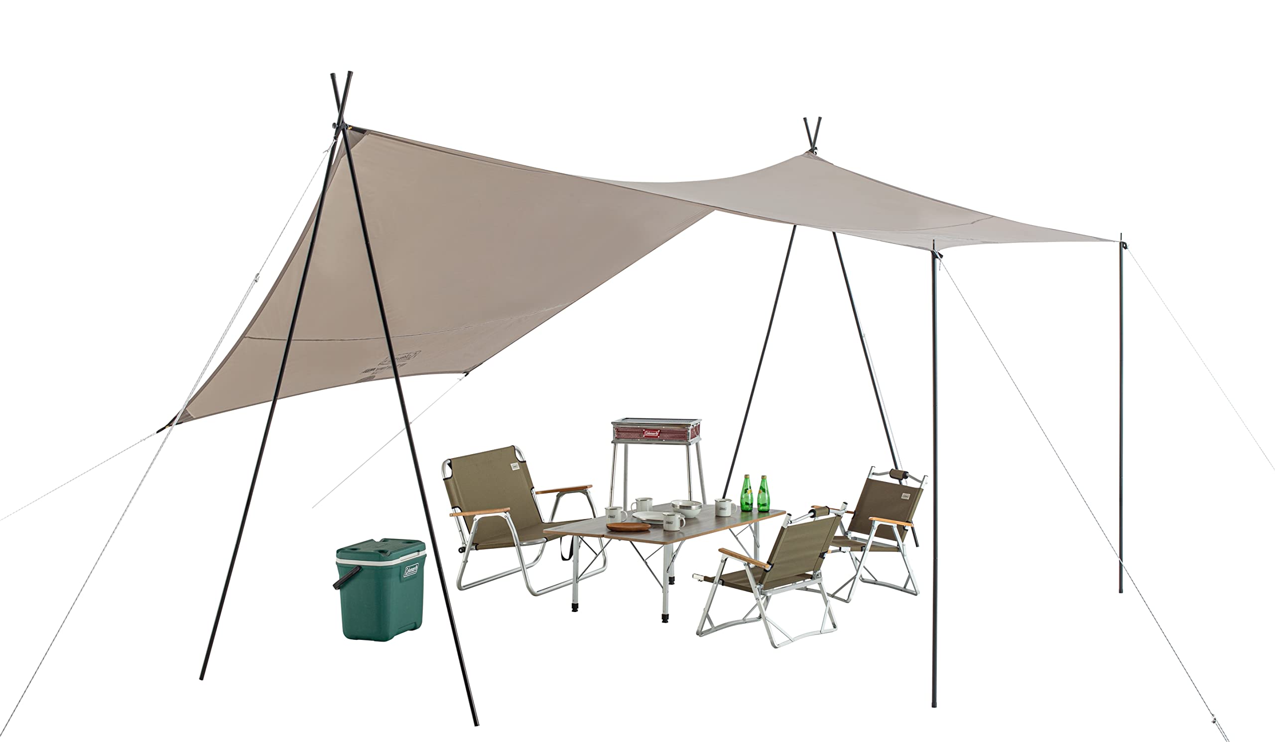Coleman Tarp XP Hexa Cross Pole Easy Setup Camping Tarp/MDX