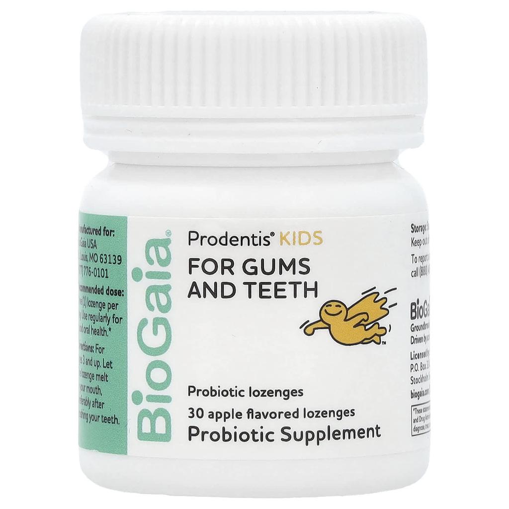 BioGaia, Prodentis Children‘s, Probiotische Lutschtabletten, Apfelgeschmack, 200 Millionen KBE, 30 Lutschtabletten