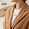 Elegant Cloak Clasps Geometric Rhombus Cardigan Sweater Clip, Retro Clothing Clip with Faux Zinc Alloy Decorative Fasteners Cats Eye Stone,