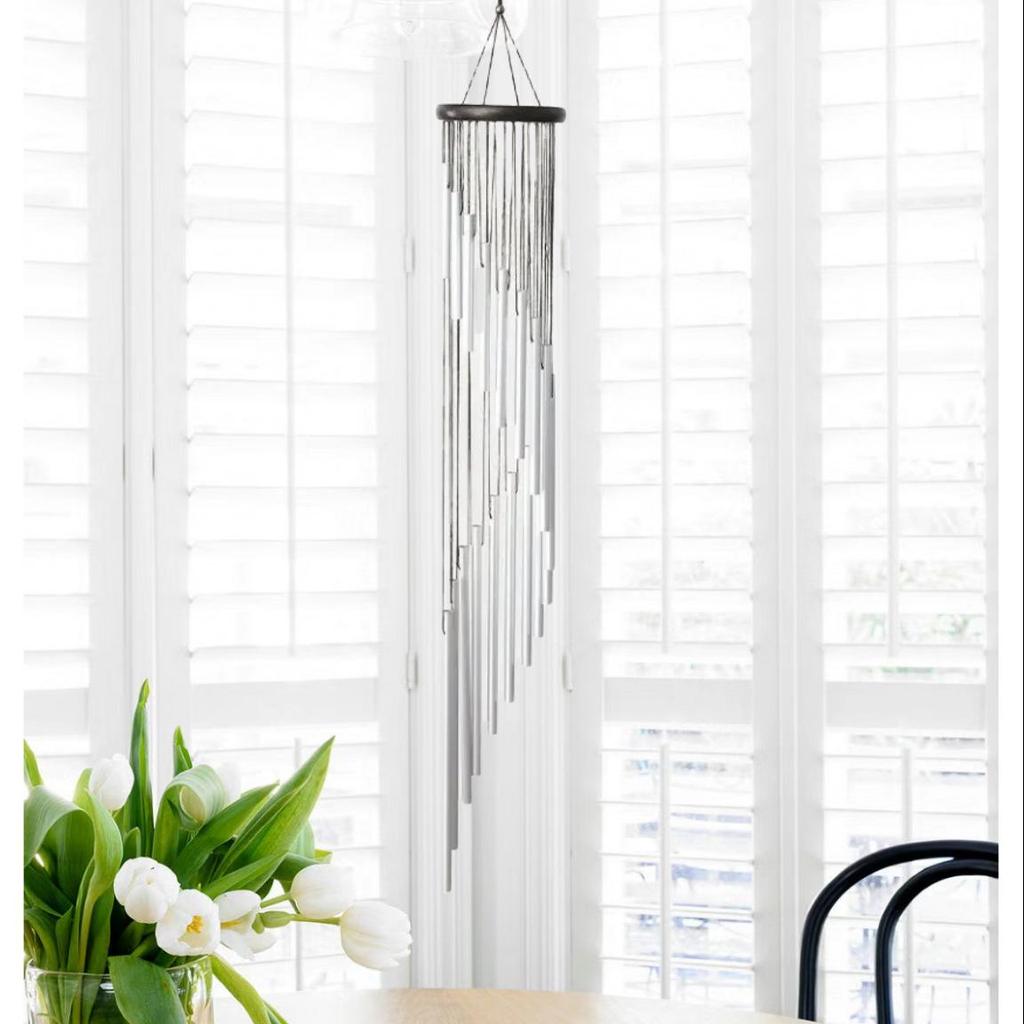 Wooden Rotating Wind Chime with 18 Aluminum Tubes for Home Decoration and Gifts