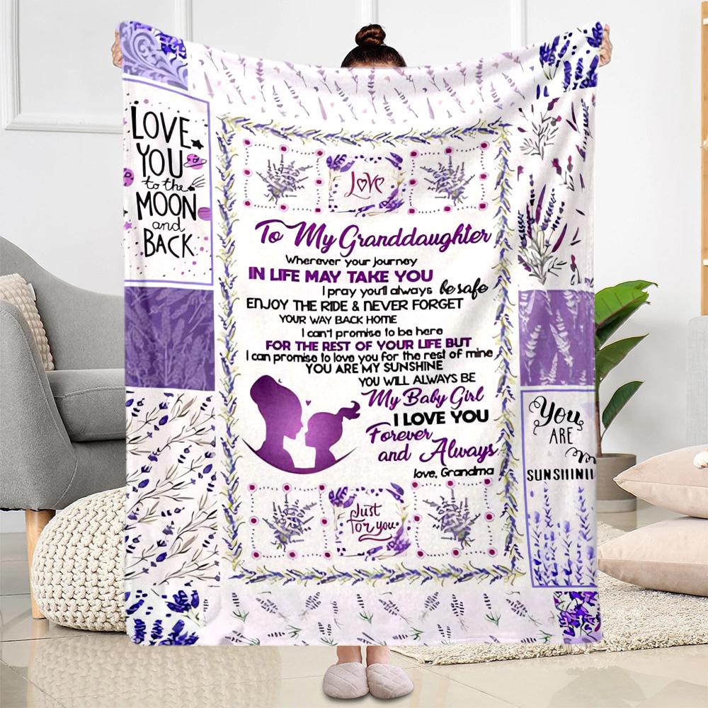 1pc Mom Quotes Blanket Comfortable Soft Lightweight Multi Purpose Blanket for Travel Camping Picnics Sofa Office Bed Living Room Gift for Friends