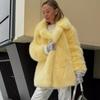 Autumn and winter fur jacket women's European and American casual loose fox fur jacket suit collar toka environmentally friendly fur jacket women