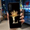 Case For TCL 205 4187D Bumper Black Silicone Shockproof Soft Casing Lucky Exclusive Initial Letter Luxury Crown Pattern Cover