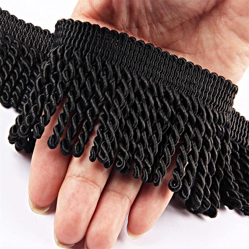 

Бахрома для штор, бахрома из слитков, 5 м x 6 см, тканевая планка, шитье, украшение «сделай сам», для штор, дивана, одежды 5 M чёрный