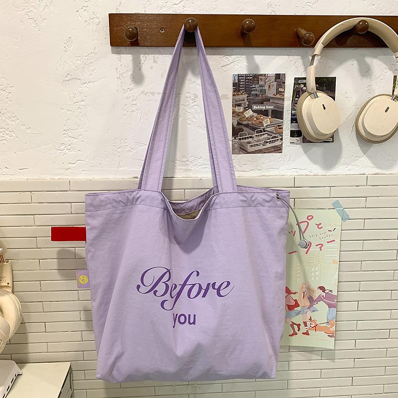 Spring and summer new nylon shoulder bag women's bag lazy wind tote bag large capacity shopping bag commuter bag
