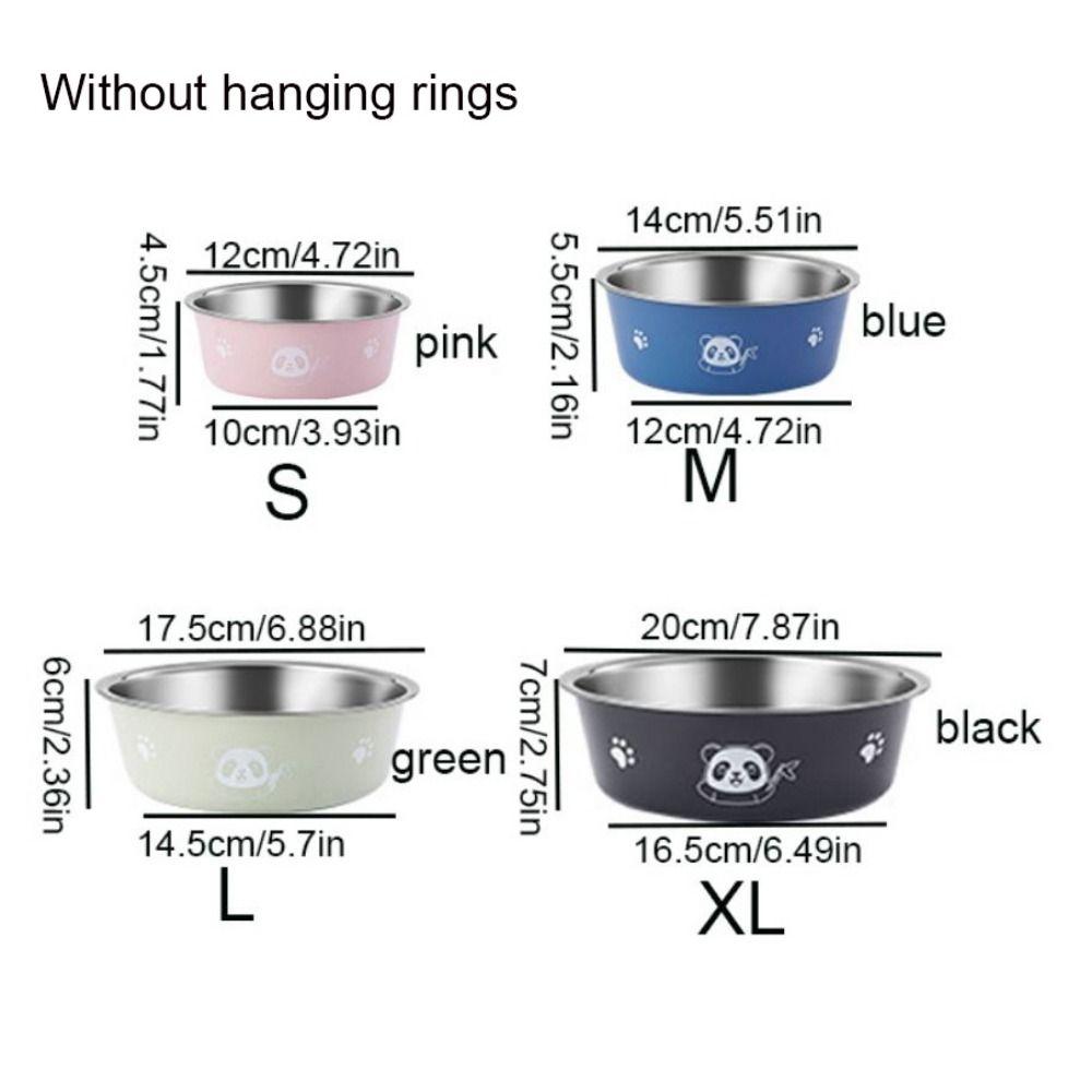 Non-slip Stainless Steel Dog Bowl Cartoon Pet Food Drinking Tray Dogs Food Water Feeder  Indoor
