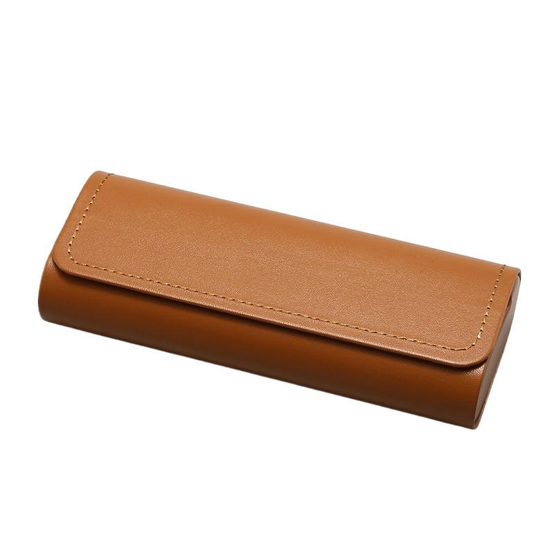 Leather Eyewear Case Travel Storage Organizer With Keychain For Men Women Children