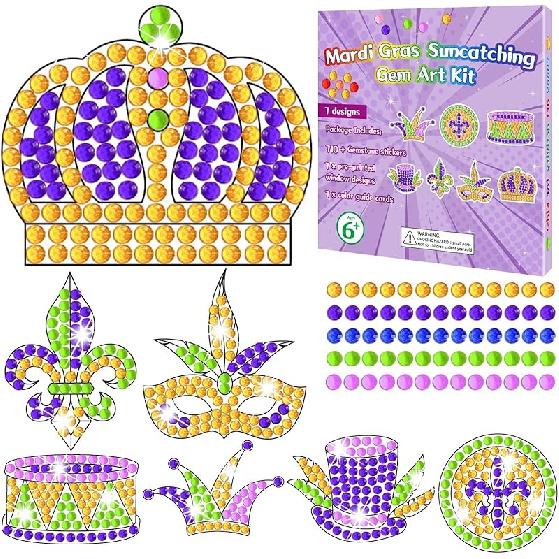 

Qyeahkj 7pcs Spring Hummingbirds Arts and Crafts Suncatchers Big Gem Diamond Painting for Kids DIY Arts Crafts for Kids Ages 6-8, 8-12 Birds Stained марді гра кольору