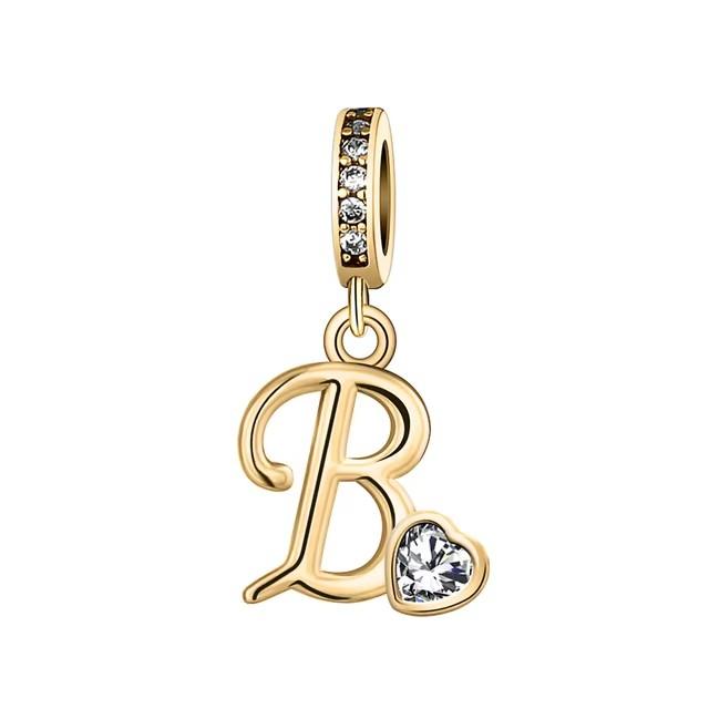 New Metal Rose Gold Light Two Tone 26 Letter English Pendant Charm Fit Ideal for Bracelets Necklaces Make your own Accessory Accessories Elegant