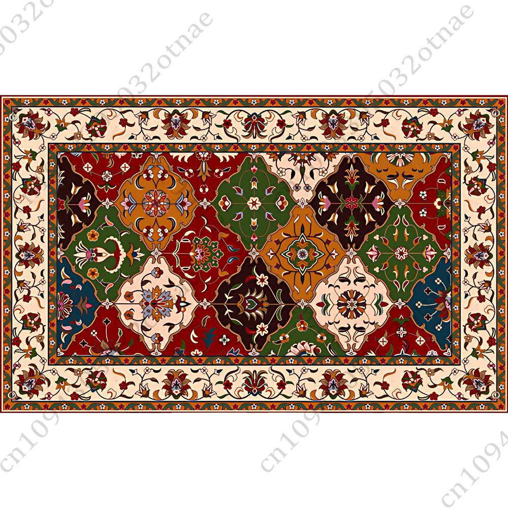 Persian Carpet Floral Pattern Flag Tapestry Funny Banner For College Dorm Room Bedroom Outdoor Living Room Wall Art Decor Party