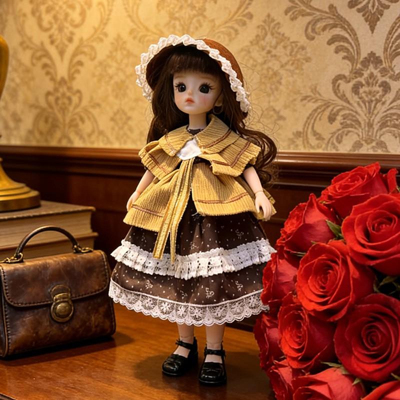 30cm Lolita Doll Outfit Set 6-Point BJD Dolls Clothes Only Non-Plush Toy Girls Ages 4-6