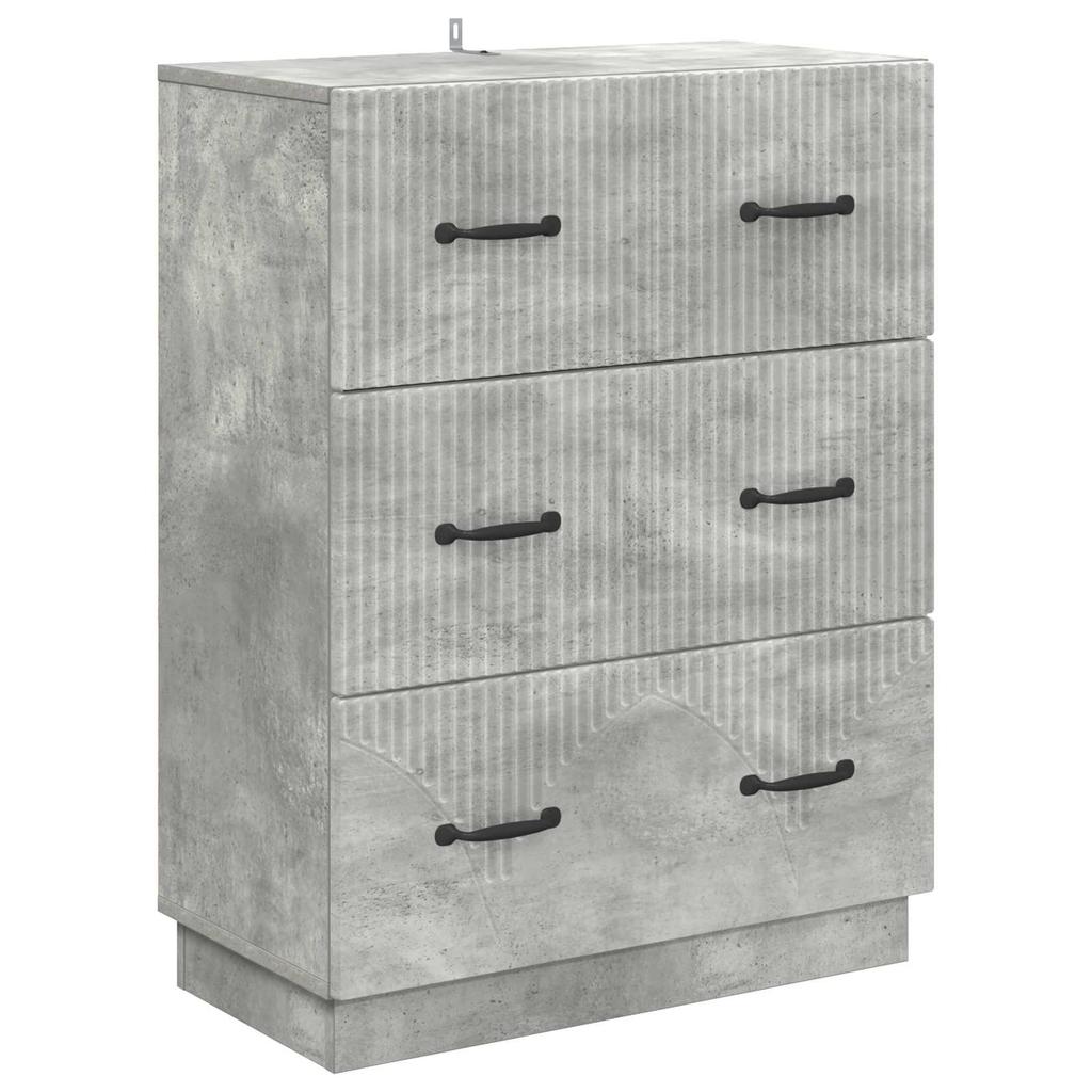 Drawer Cabinet Concrete Grey 66 x 34.5 x 87 cm Particleboard