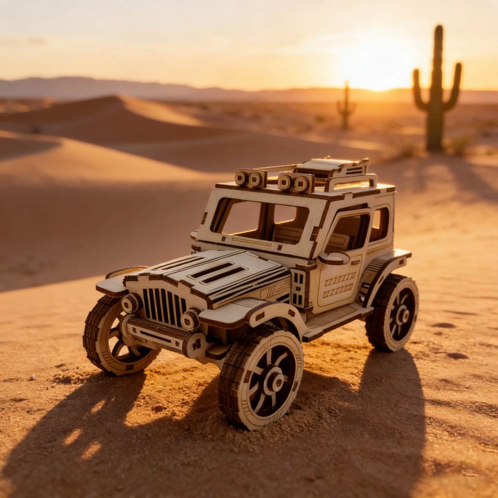 1 wooden DO-IT-YOURSELF off road vehicle a Imaginative 3D puzzle ideal as a festive Present or home decoration