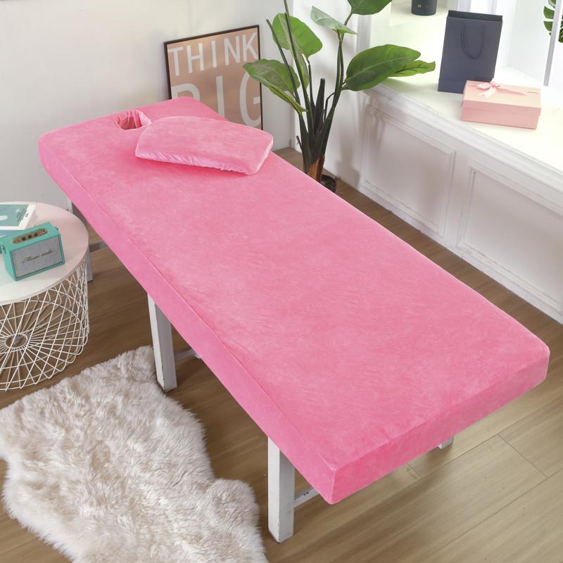 Crystal Velvet Thick Bed Cover Simple Beauty Bed Covers Massage Bed Cover for Hospital Hotel Beauty Salon with Open Hole