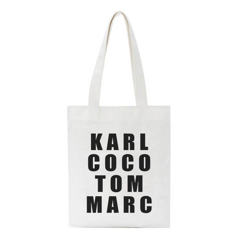 Women Book Bag New Arrival Letters Words Printed Shoulder Canvas Bags Fashion Bags Women Big Capacity Beach Students Handbag