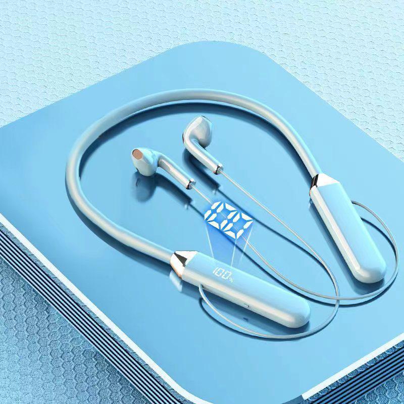 Hanging Neck Bluetooth Sports Earphones with Long Battery Life & Digital Display