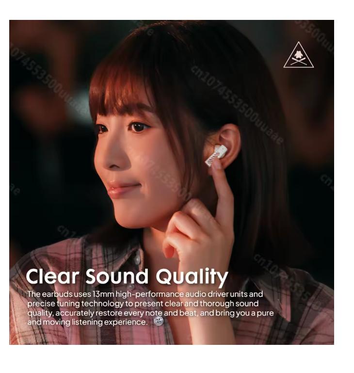 2025 Zombie Cat B8 TWS Wireless Earbuds Necklace Design Bluetooth 5.4 Headphone ENC Calls Noise Reduction Wireless Earphones with Mic