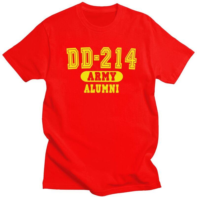 Custom Trendy DD214 US Army Alumni T Shirt Men Pure Cotton Tshirt Veteran Day Patriotic Tee Tops Streetwear Tshirts S
