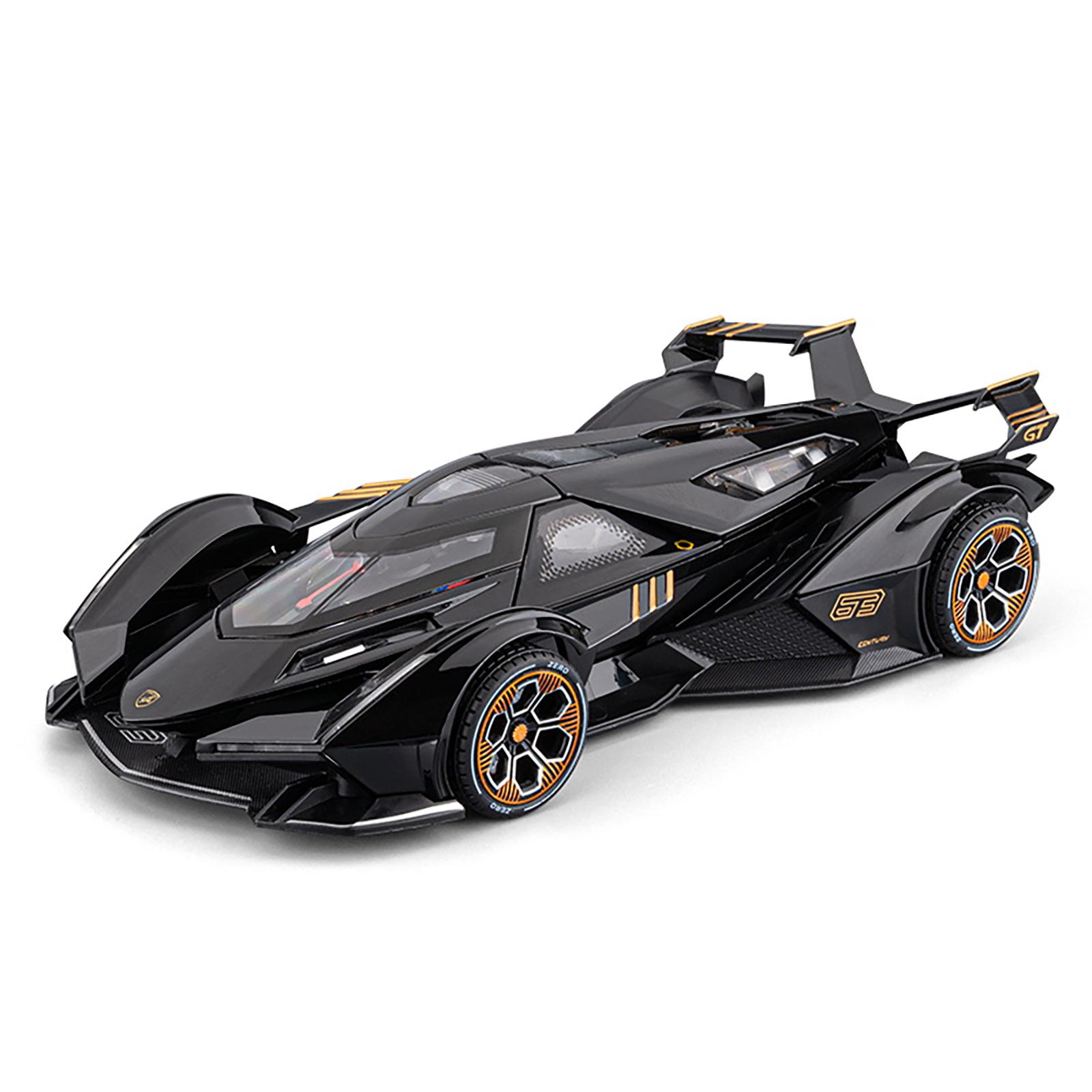 

1/24 Lamborghini V12 Alloy Sports Car Simulation Car Model Ornament Sound and Light Boy Toy Car Gift чорний
