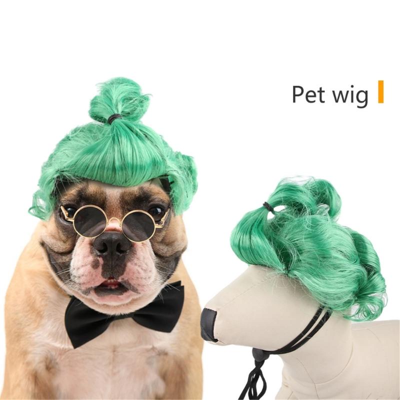 Funny Wigs for Cats Halloween Gathering Costume Pet Wigs Carnivals Cosplay Prank Headwear Dog Wigs Puppies Accessories