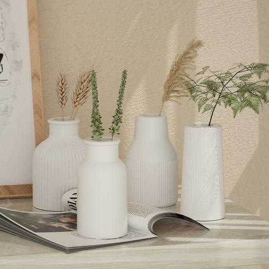 Vase Epoxy Resin Mold Handmade Silicone 4 Shapes Easy Release DIY Flower Pot Ornament Cement Gypsum Mould Home Supplies