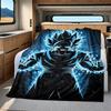 1 Stück Son Goku Druck Flanelldecke, Hohe Qualität für alle Jahreszeiten, Heimdekoration, Wärme und Komfort, Perfekt für Weihnachtsgeschenke