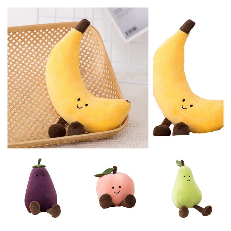 Adorable Fruit Party Plushies For Kids- Banana, Eggplant, Peach, And Pear Options!
